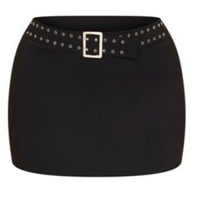Black 🖤 Plus Micro Mini Skirt w/Buckle (N.W.T)